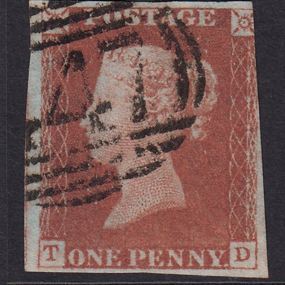 GB QV 1841 1d Plate 72 SG8-B1(1) TD GU Missing Imprimatur 3M Leeds 447