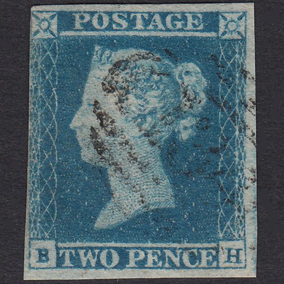 GB QV 1841 2d Pl 4 SG14-E1(2) BH FU Nr 4M  1345 Without Spectacles ES17n