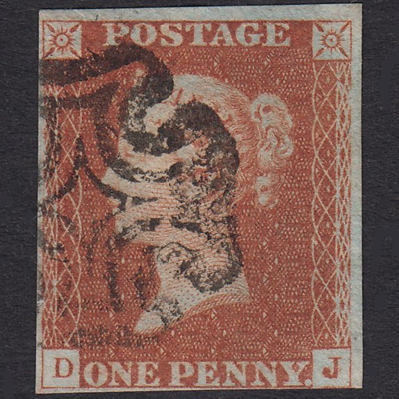 GB QV 1841 1d Red-Brown Plate 24 SG8-B1(1) DJ FU Nr 4 Margins MX