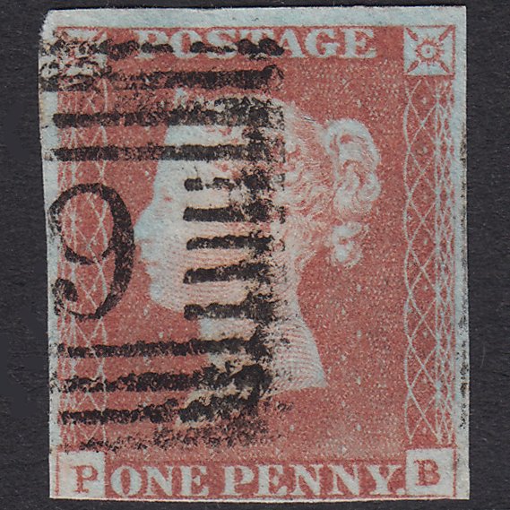 GB QV 1841 1d Red-Brown Plate 72 SG8-B1(1) PB FU 3 Margins Scotland