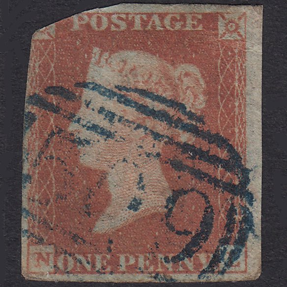 GB QV 1841 1d Red-Brown Plate 87 SG8-B1(1) NL GU Blue Market Drayton 509