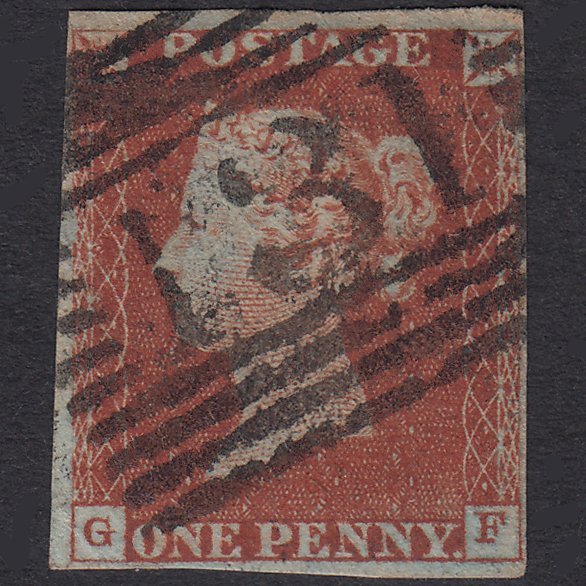 GB QV 1841 1d Red-Brown Plate 46 SG8-B1(1) GF FU 4 Margins Edinburgh 131