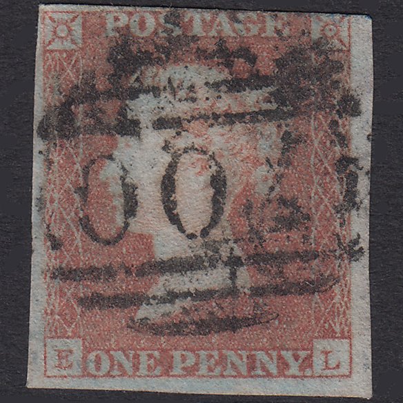 GB QV 1841 1d Red-Brown Plate 97 SG8-B1(1) EL GU 3 Margins Sheffield 700