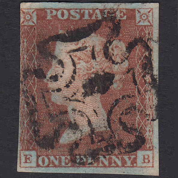 GB QV 1841 1d Red-Brown Plate 18 SG8-B1(1) EB GU 3 Margins Maltese Cross