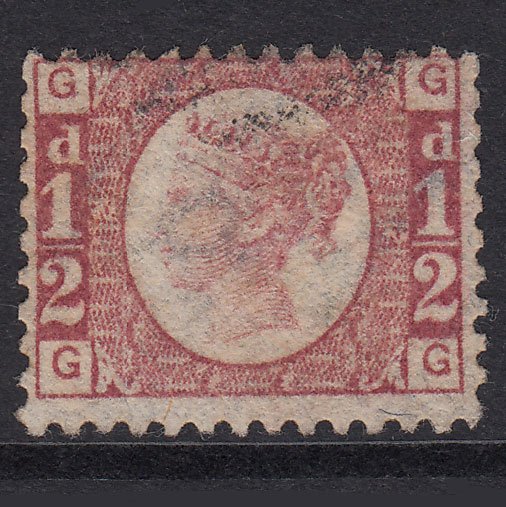 GB QV 1870 1/2d Rose-Red Plate 12 SG48-G4 GG FU Light Cancel