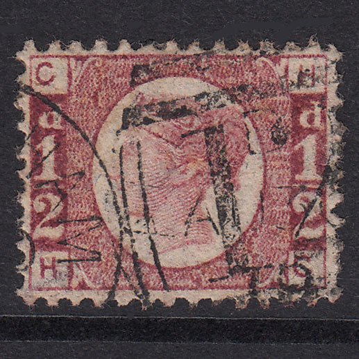 GB QV 1870 1/2d Plate 13 SG48-G4 HC FU Altrincham 12 Very Well Centred