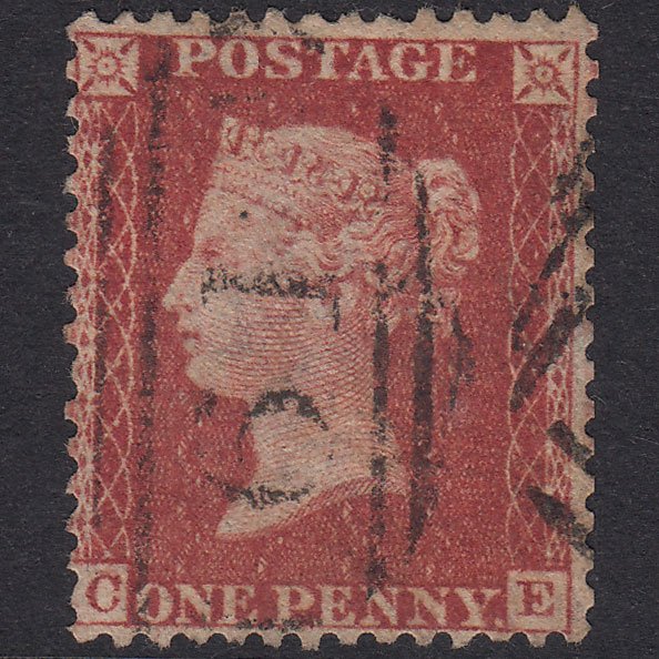 GB QV 1857 1d Rose-Red Plate 58 SG40-C10(1) CE GU Bedford 61