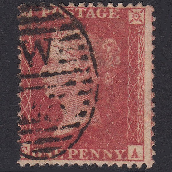 GB QV 1857 1d Rose-Red Plate 57 SG40-C10(1) EA GU London D&S Cancel
