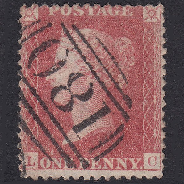 GB QV 1857 1d Pale Rose Plate 52 SG39-C10(3) LC VFU Chester 180