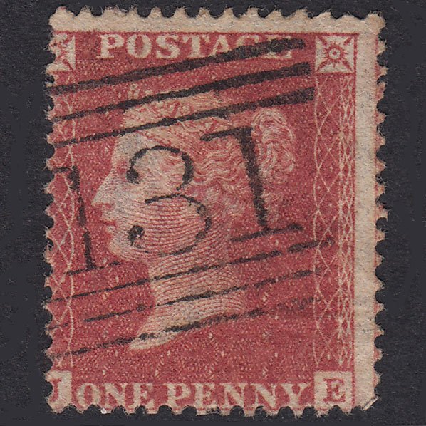 GB QV 1857 1d Rose-Red Plate 48 SG40-C10(1) JE FU Edinburgh 131
