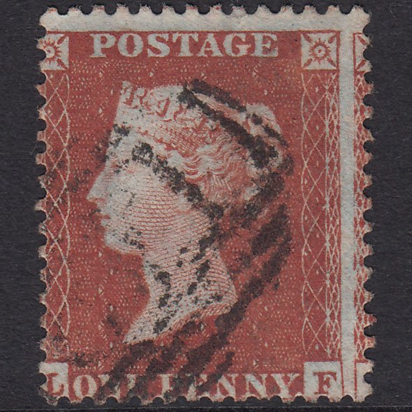 GB QV 1855 1d Red-Brown Plate 204 SG22-C2(1) LF GU Misperf
