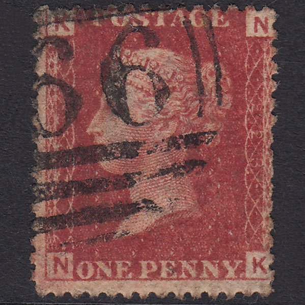 GB QV 1864 1d Lake-Red Plate 223 SG44-G1(2) NK GU