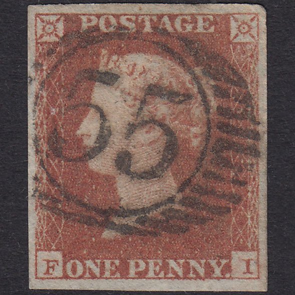 GB QV 1841 1d Red-Brown Plate 99 SG8-B1(1) FI FU 4 Margins London D&S 55