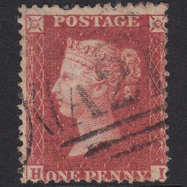 GB QV 1857 1d Rose-Red Plate 42 SG40-C10(1) HI FU Redhill A21