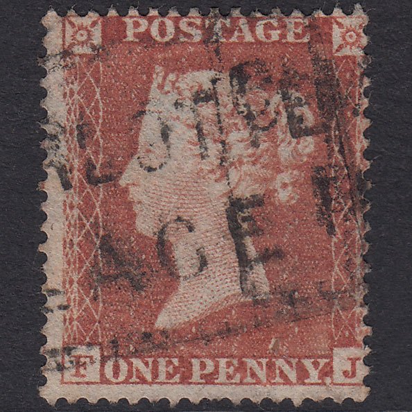 GB QV 1854 1d Pl R2 SG17-C1(1) FJ GU Charlotte Place Scots Local Cancel