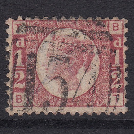 GB QV 1870 1/2d Rose-Red Plate 12 SG48-G4 BT FU Bristol 134