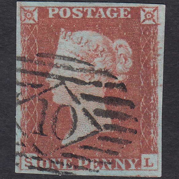 GB QV 1841 1d Plate 74 SG8-B1(1) SL VFU 4 Good Margins London IS 10