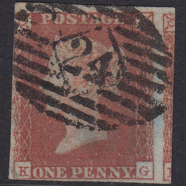 GB QV 1841 1d Red-Brown Plate 101 SG8-B1(1) KG GU Nr 4M London IS 24