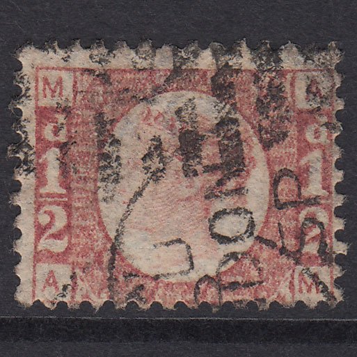 GB QV 1870 1/2d Rose Plate 14 SG49-G4 AM GU London