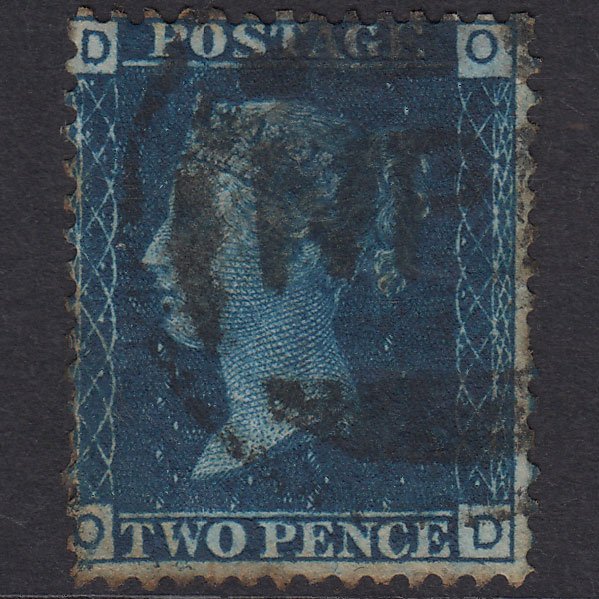 GB QV 1869 2d Blue Plate 13 SG46-G3 OD GU NPB Cancel