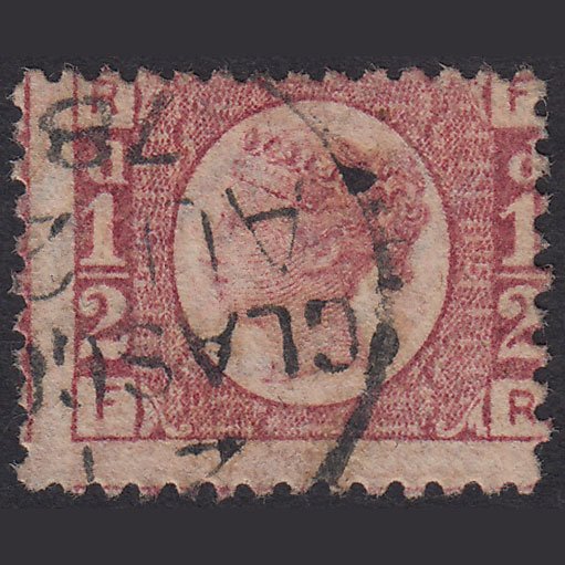 GB QV 1870 1/2d Rose-Red Plate 15 SG48-G4 FR FU Glasgow CDS