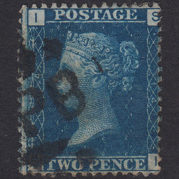 GB QV 1869 2d Blue Plate 14 SG46-G3 SI NPB Cancel