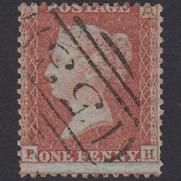 GB QV 1855 1d Red-Brown Plate 13 SG24-C3(1) PH FU Bath 53