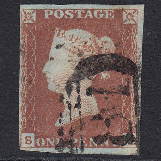 GB QV 1841 1d Red-brown (Plate 86) (SG8) 'SI' GU 4 Margins