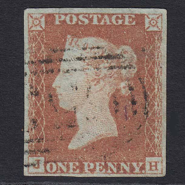 GB QV 1841 1d Red-brown (Plate 69) (SG8) 'JH' FU 4M Imperf Light Cancel