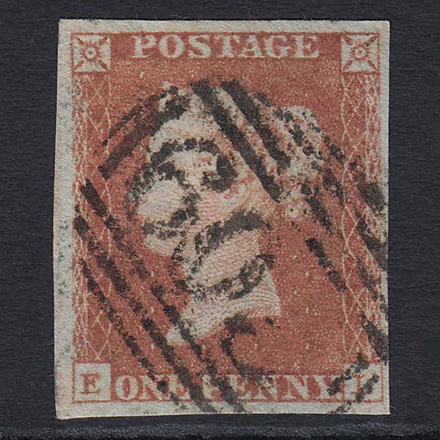 GB QV 1841 1d Red-brown (Plate 121) (SG8) 'EL' FU Oxford (603) 4 Margins