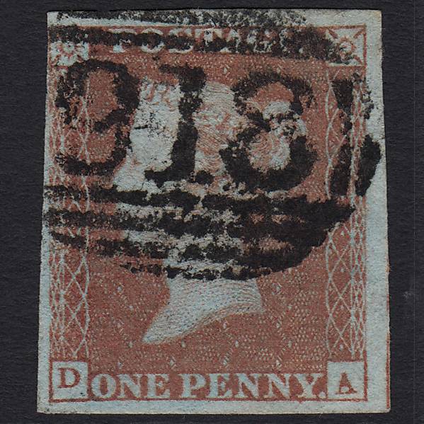 GB QV 1841 1d Red-brown (Plate 100) SG8-B1(1) DA FU Worcester 918 nr 4M