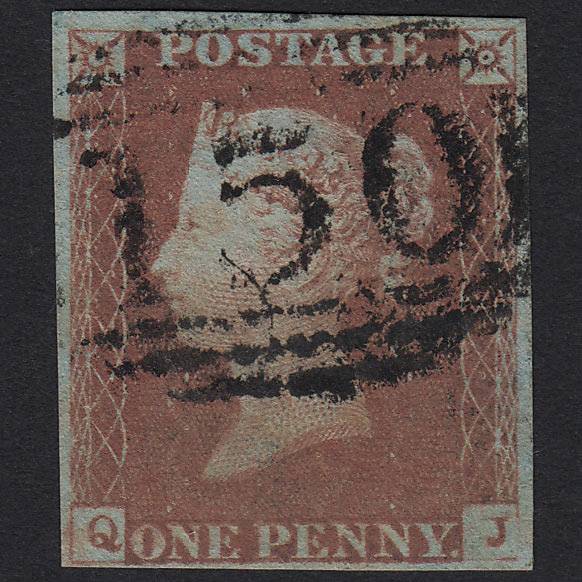 GB QV 1841 1d Red-brown (Plate 81) SG8-B1(1) QJ FU Burnley 150 4M Imperf