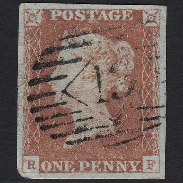 GB QV 1841 1d Red-brown (Plate 72) SG8-B1(1) RF GU London IS 13 4 Margins