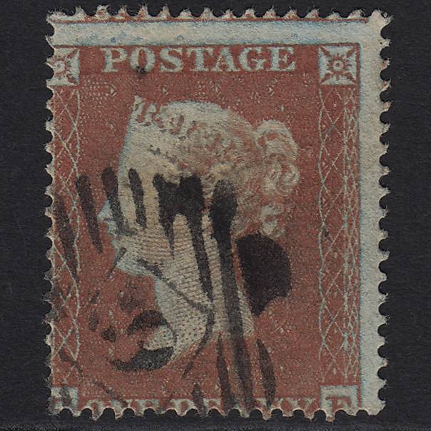 GB QV 1854 1d Red-brown SG17-C1(1) FU in London