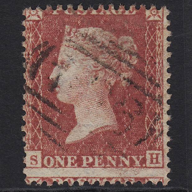 GB QV 1857 1d Rose-red (Plate 46) SG40-C10(1) SH FU Large Misperf