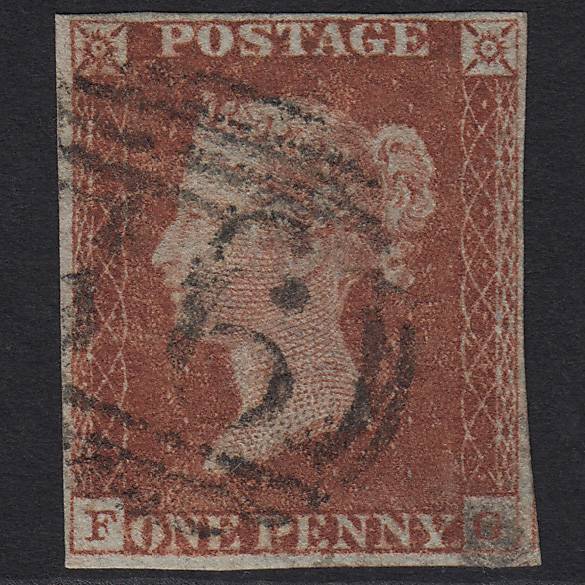 GB QV 1841 1d Red-brown (Plate 52) SG8-B1(1) FG GU 4 Margins
