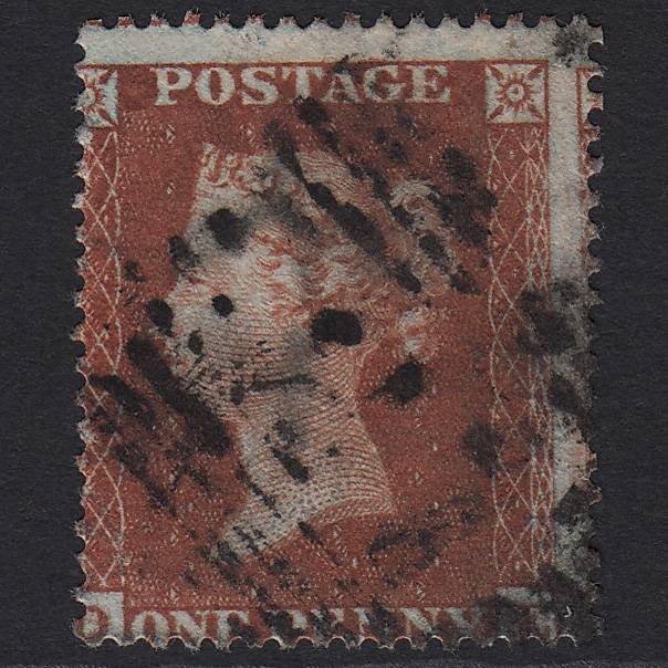 GB QV 1854 1d Red-brown (Plate 195) SG17-C1(1) OE GU Ayr 27