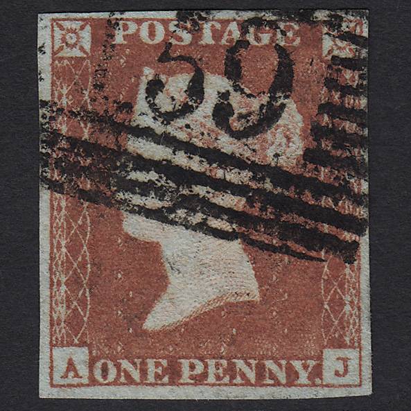 GB QV 1841 1d (Plate 90) SG8-B1(1) AJ FU Missing Imprimatur Glasgow 159