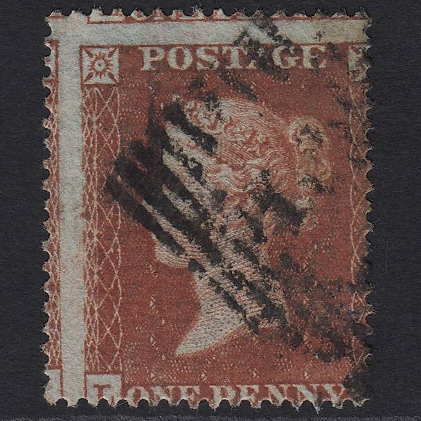GB QV 1854 1d Red-brown (Plate 195) SG17-C1(1) LJ GU in Scotland Large Misperf