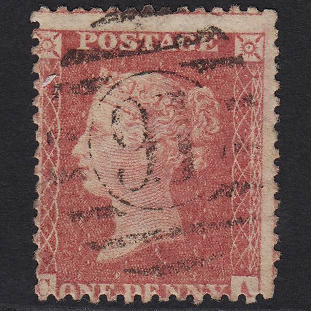 GB QV 1857 1d Pale Rose SG39-C10(3) CA FU London D&S 91