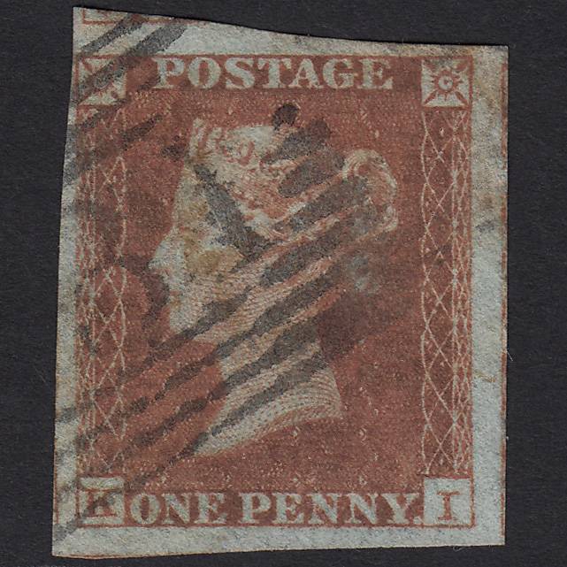 GB QV 1841 1d Red-brown Pl 169 SG8-B2(1) KI GU Edinburgh 131 4M Imperf