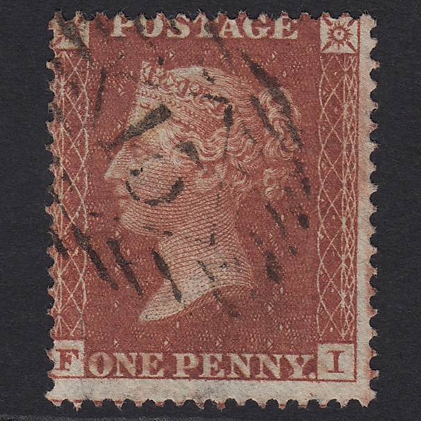 GB QV 1855 1d Red-brown (Plate 12) SG21-C4(1) FI VFU in London
