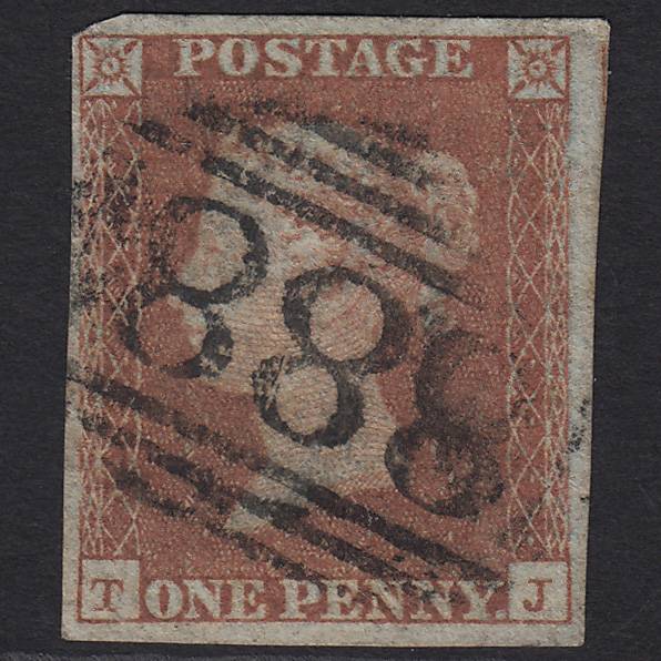 GB QV 1841 1d Red-brown Pl 104 SG8-B1(1) TJ PU 4 Margins Winchester 888