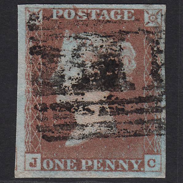 GB QV 1841 1d Very Blued (Plate 72) SG8a-B1(2) JC GU 4 Margins Scotland