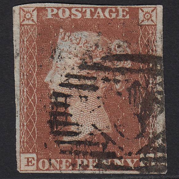 GB QV 1841 1d Red-brown Pl 56 SG8-B1(1) EJ GU 4 Margins London IS Cancel