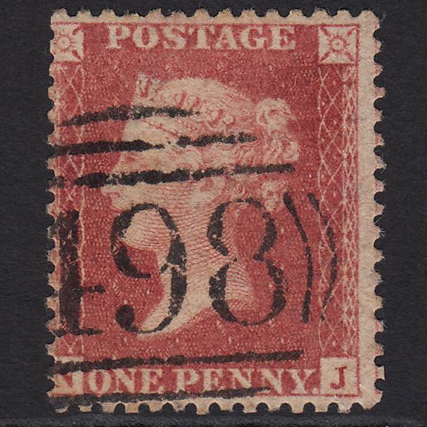 GB QV 1857 1d Rose-red (Plate 43) SG40-C10(1) NJ GU Manchester 498 Misperf