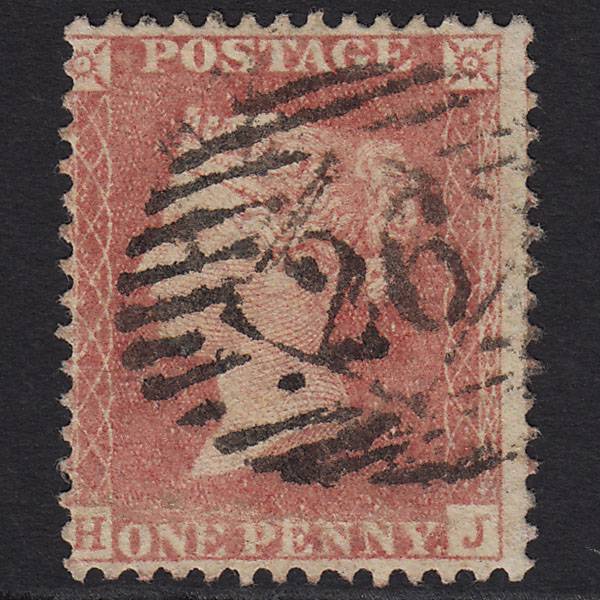 GB QV 1857 1d Pale Red Transitional (Plate 31) SGC9(3) HJ GU London IS 26