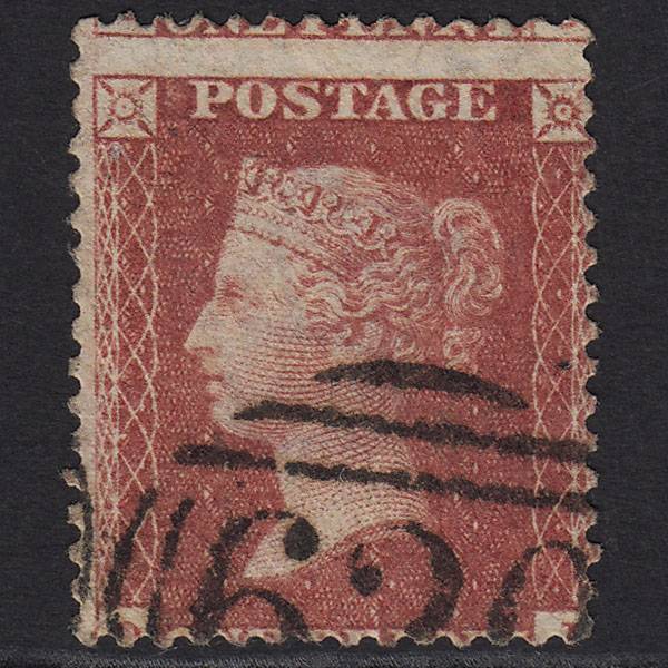 GB QV 1857 1d Rose-red SG40-C10(1) FU Plymouth 620 Large Misperf