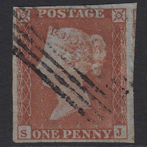 GB QV 1841 1d Red-brown (Plate 150) SG8-B2(1) SJ GU 4 Margins Scotland