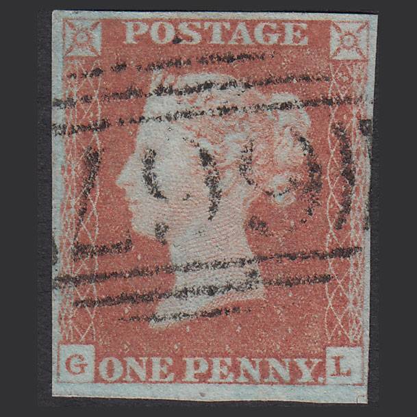 GB QV 1841 1d Red-brown (Plate 70) SG8-B1(1) GL FU Rye 667